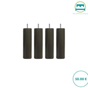 Jeu de 4 pieds de lit en bois cylindriques de 25cm - Wenge