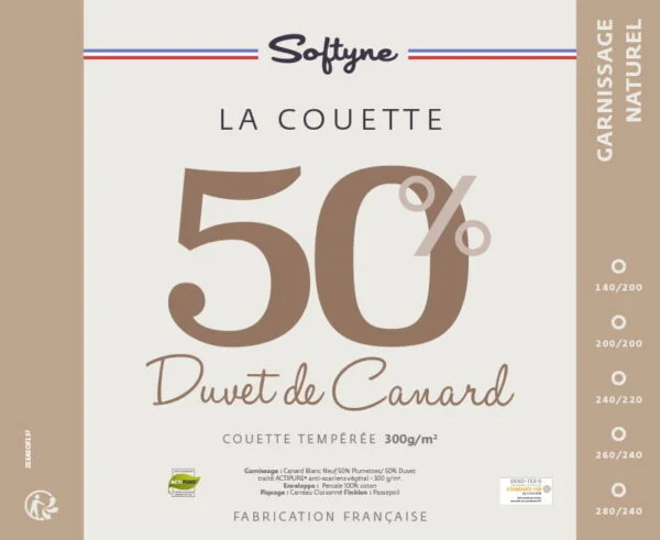Couette 50% Duvet Softyne